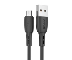 Vipfan USB ir micro USB kabelis Racing X05 3A 1m - Juodas