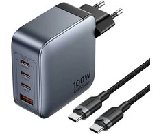 „Vention“ 100 W GaN 1 x USB-A 3 x USB-C + USB-C į USB-C kabelis 1 m