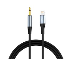 Vipfan Cable VFAN L05 Lightning to mini jack 3.5mm AUX, 1m (pilka)