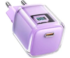 Sieninis įkroviklis Acefast A53 Sparkling serija PD 30W GaN (violetinė)