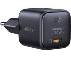 Sieninis įkroviklis Aukey PA-B1L.USB-C, 30W (juodas)