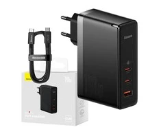 Baseus GaN5 Pro greitas įkroviklis 2C+U 140W (juodas)