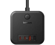 Baseus PowerCombo universalus maitinimo blokas, juodas, skirtas vidaus patalpoms