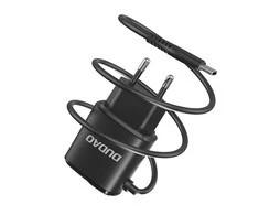 Dudao įkroviklis 2x USB su įmontuotu 12W Lightning kabeliu juodas (A2ProL juodas)