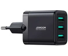 Sieninis įkroviklis Joyroom JR-TCN02, 3.4A 3xUSB (juodas)