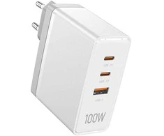 Vention Sieninis įkroviklis, ventiliacija, FEGW0-EU, 2xUSB-C, USB-A, 100W/100W/30W, GaN (balta)