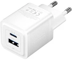 Vention Sieninis įkroviklis, ventiliacija, FEQW0-EU, USB-C + USB-A, 30W/30W, GaN (balta)