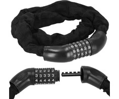 Dviračio spyna Springos BA0028, juoda, 98 cm