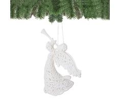 Kalėdinė dekoracija baltas angelėlis Springos 16,5 cm
