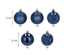 Kalėdiniai žaisliukai Springos 6 cm, 20 vnt.