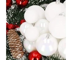 Kalėdiniai žaisliukai Springos 30 vnt plastikiniai balti