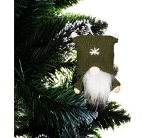 Kalėdų puošmena Springos žalia, su medinėmis rankomis ir kojomis