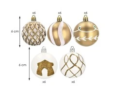 Kalėdiniai žaisliukai Springos 6 cm 30 vnt