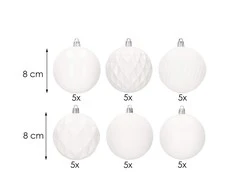 Kalėdiniai eglutės žaisliukai Springos, 30 vnt., 8 cm