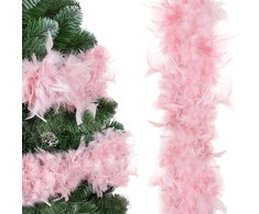 Plunksnų girlianda Springos 300 cm rožinė