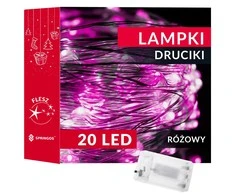 Springos Girlianda su 20 LED diodų, rožinė, 1,9 m