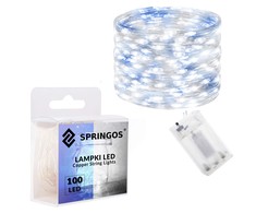 Springos Mikrolempų girlianda su 100 LED diodų, šalta balta + mėlyna, 9.9 m