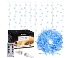 Springos Girlianda varvekliai su nuotolinio valdymo pultu, 300 LED, mėlyna