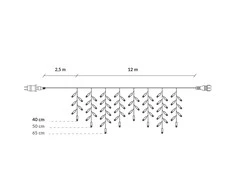 Springos Šventinė LED girlianda su blykstės efektu, 12 m, 300 LED