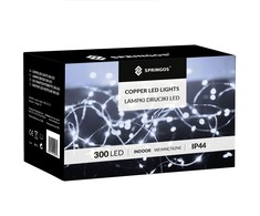 Kalėdinės užuolaidinės lemputės Springos 300 LED, 3x3 m, šaltai balta