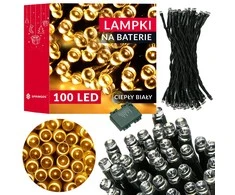 Springos LED girlianda su laikmačiu, 100 šiltai baltų LED