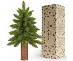 Springos Dirbtinė Kalėdų eglutė ant medinio kamieno, žalia, 90 cm