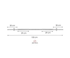Svarmenų strypas Springos 150 cm 25 mm