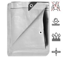 Springos Brezentas 4x5 m pilkas 210 g/m²