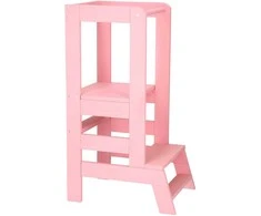 Vaikiška medinė platforma Springos KCH01, 90 cm, rožinė