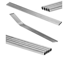 Springos Metaliniai šiaudeliai 21,5 cm, 10 vnt.
