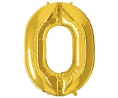 Springos Pripučiamas auksinis numeris „0“, 40 cm