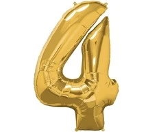Springos Pripučiamas auksinis skaičius „4“ 40 cm