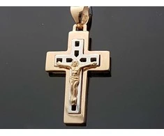 Auksinis pakabukas kryželis Praba: 585