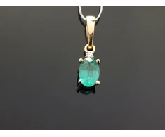 Best Diamonds Auksinis pakabukas su briliantu ir smaragdu