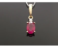 Best Diamonds Auksinis pakabukas su briliantu ir rubinu
