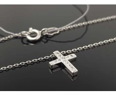 Best Diamonds Auksinė grandinėlė su Kryžiuku ir briliantais