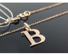 Best Diamonds Auksinė grandinėlė su raidele B ir briliantu