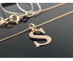 Best Diamonds Auksinė grandinėlė su raidele S ir briliantu