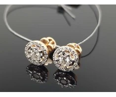 Best Diamonds Auksiniai auskarai su briliantais