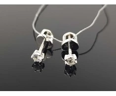 Best Diamonds Balto aukso auskarai su briliantais