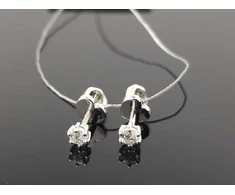 Best Diamonds Balto aukso auskarai su briliantais