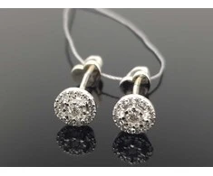 Best Diamonds Balto aukso auskarai su briliantais