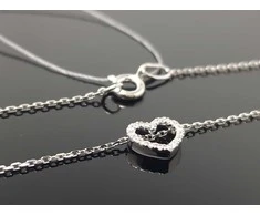 Best Diamonds Balto aukso grandinėlė Širdelė su briliantais