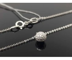 Best Diamonds Balto aukso grandinėlė su baltais briliantais