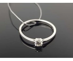 Best Diamonds Balto aukso žiedas su briliantu