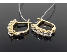 Best Diamonds Geltono aukso auskarai su briliantais