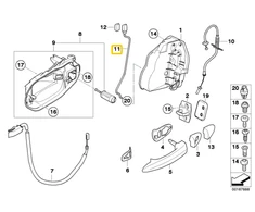 2006-2010 BMW X3 3.0Si E83LCI ~ KAIRĖS PRIEKINĖS DURYS UŽRAKTAS ROD ~ 51223449107 ~ OEM