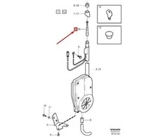 Antenos stiebas 3345775 Tinka: Volvo S40 2000 2001 2002 2003 2004 Uro dalys