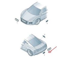 Audi R8 Chromuotas Ženkliukas VAG Originalus 4S7853742E2ZZ