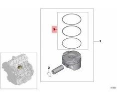 AUTENTIŠKAS BMW 5 7 Serijos E60 65 66 Sedanas Remonto Rinkinys 1x Pistonų Žiedai 11257545007